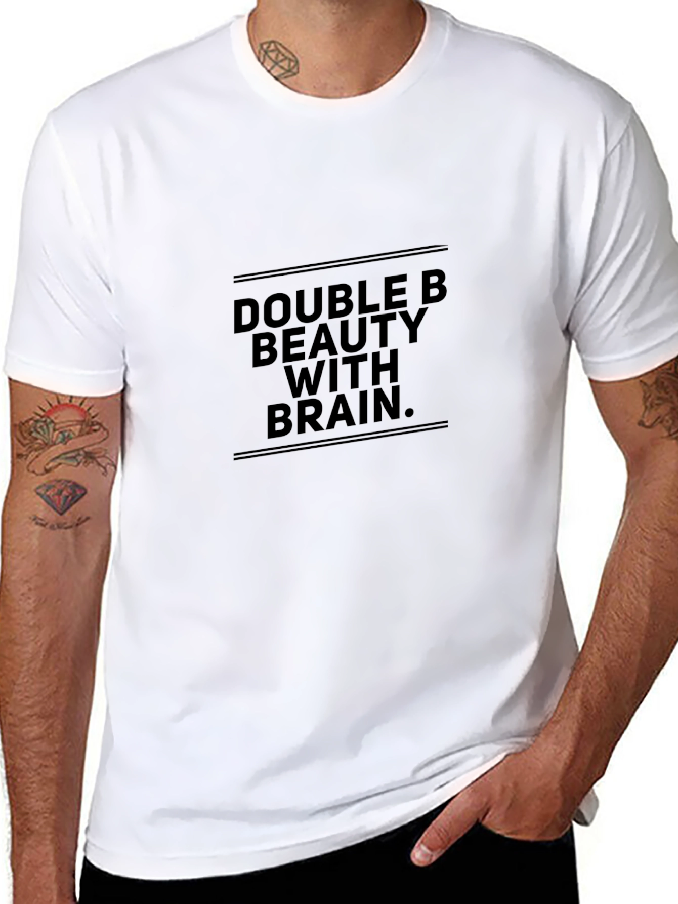 Double B Beauty With Brain Black T-Shirt