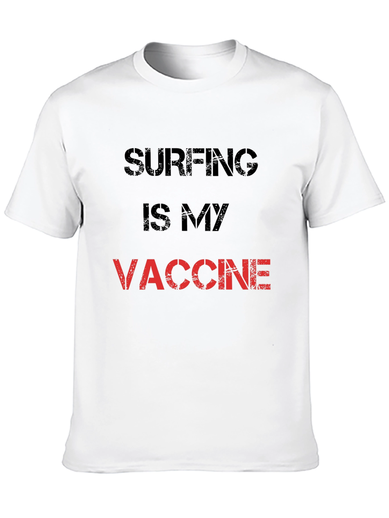 Surfing is My Vaccine T-Shirt - Black Cotton Tee
