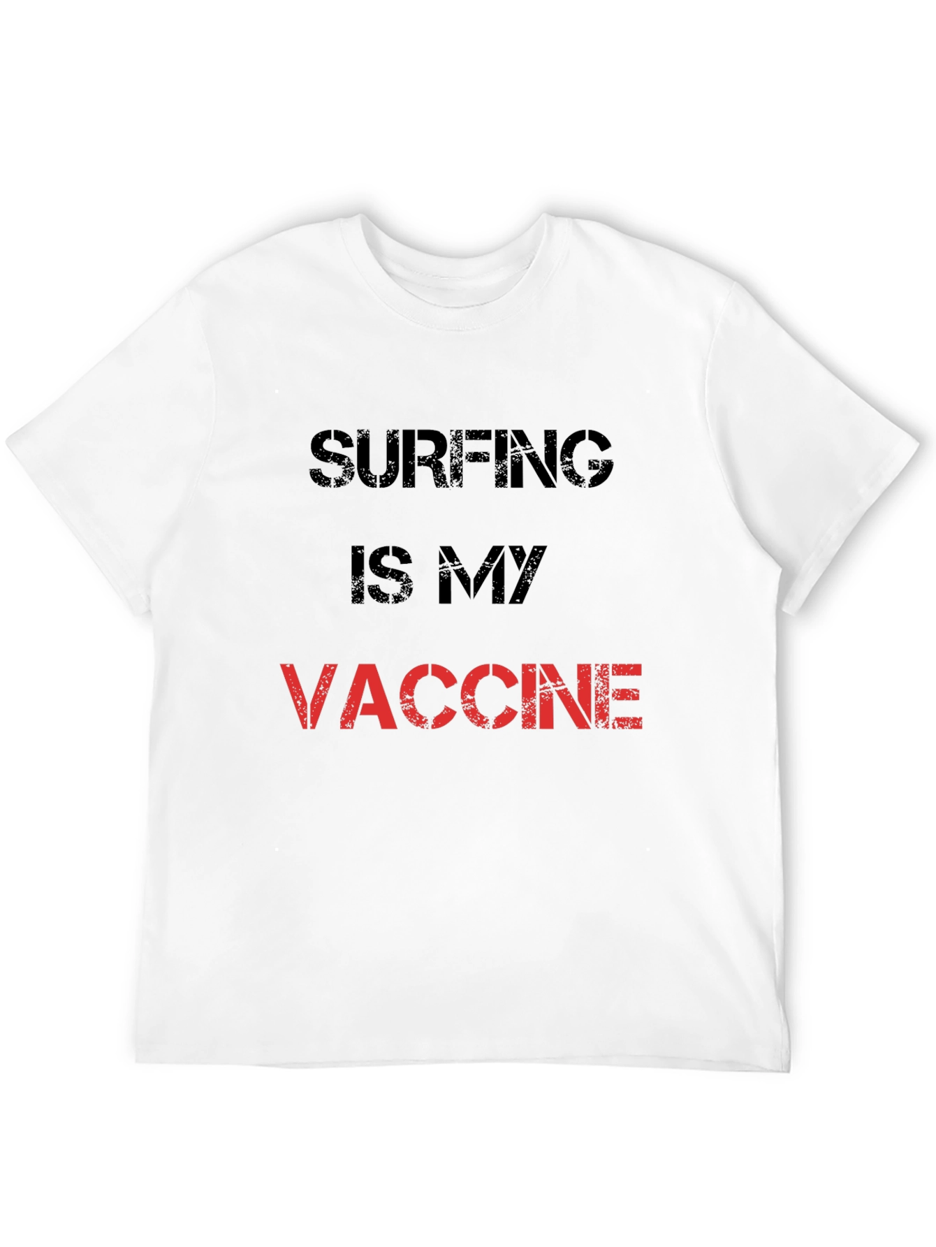 Surfing is My Vaccine T-Shirt - Black Cotton Tee