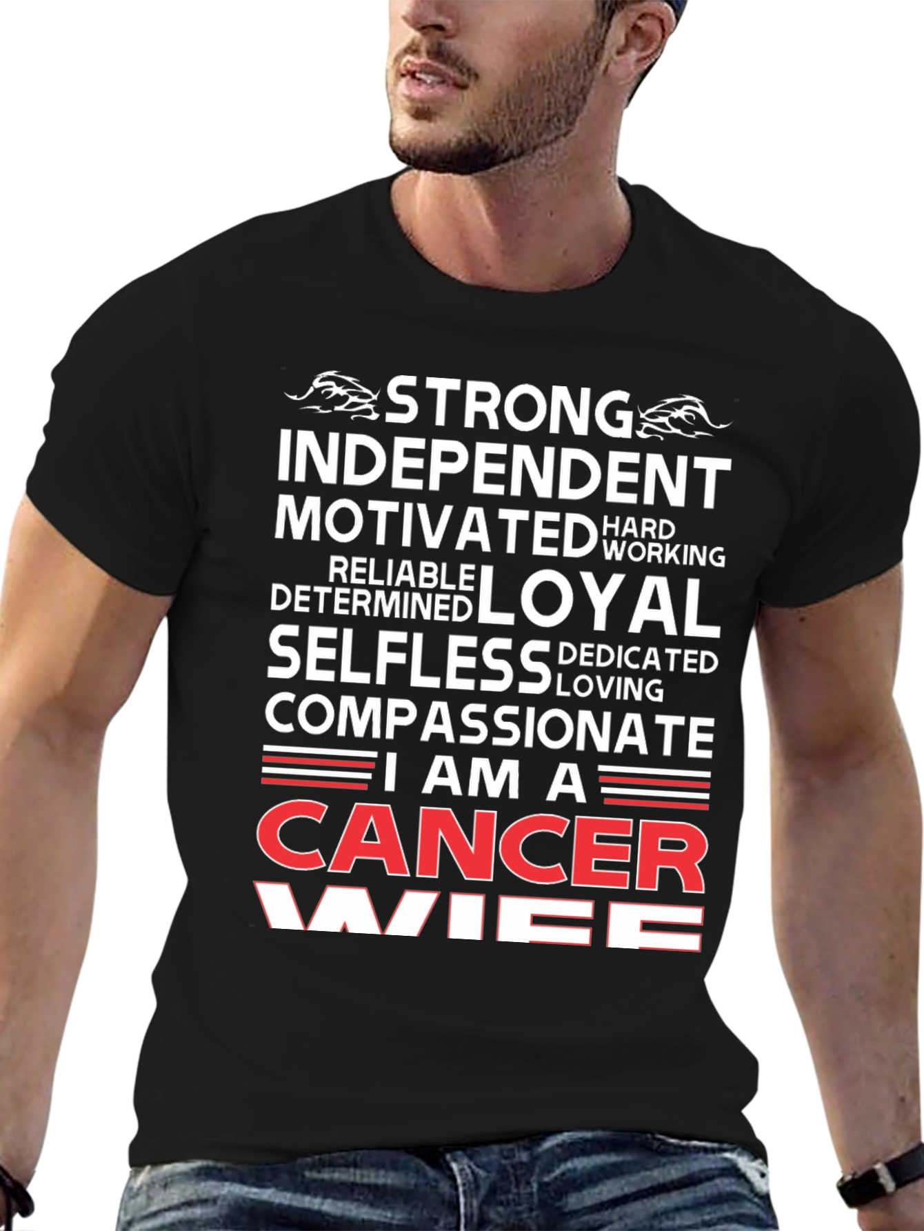 Strong Cancer Wife Graphic T-Shirt