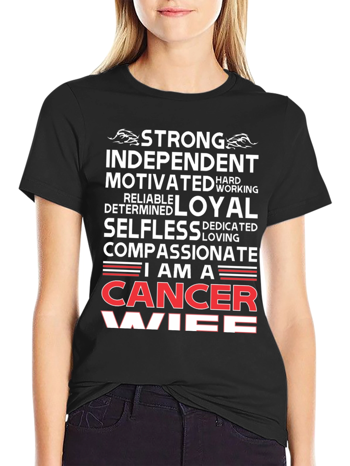 Strong Cancer Wife Graphic T-Shirt