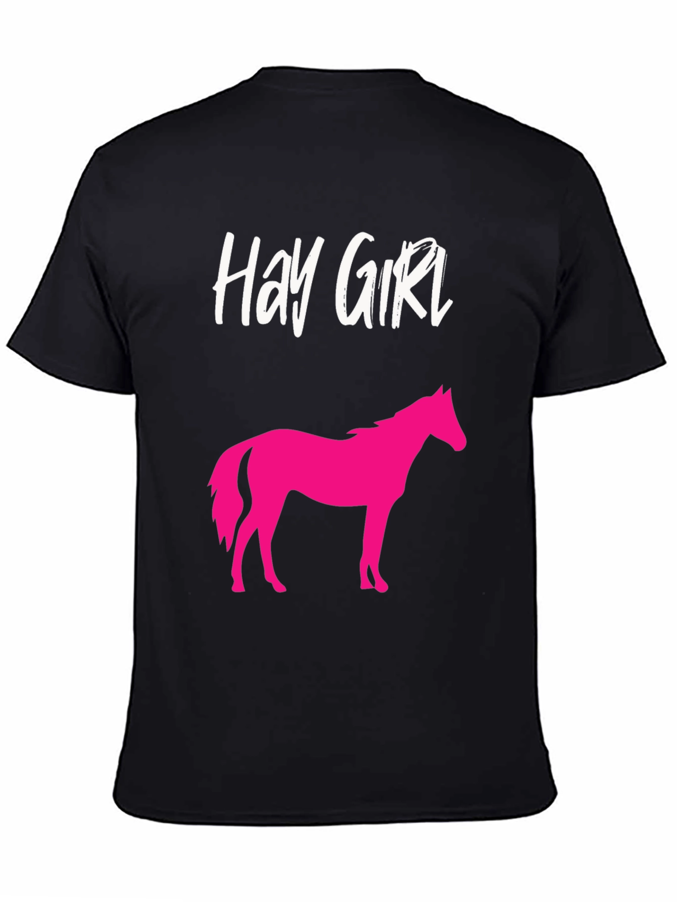 Hay Girl Horse Graphic Tee - Novelty Shirt