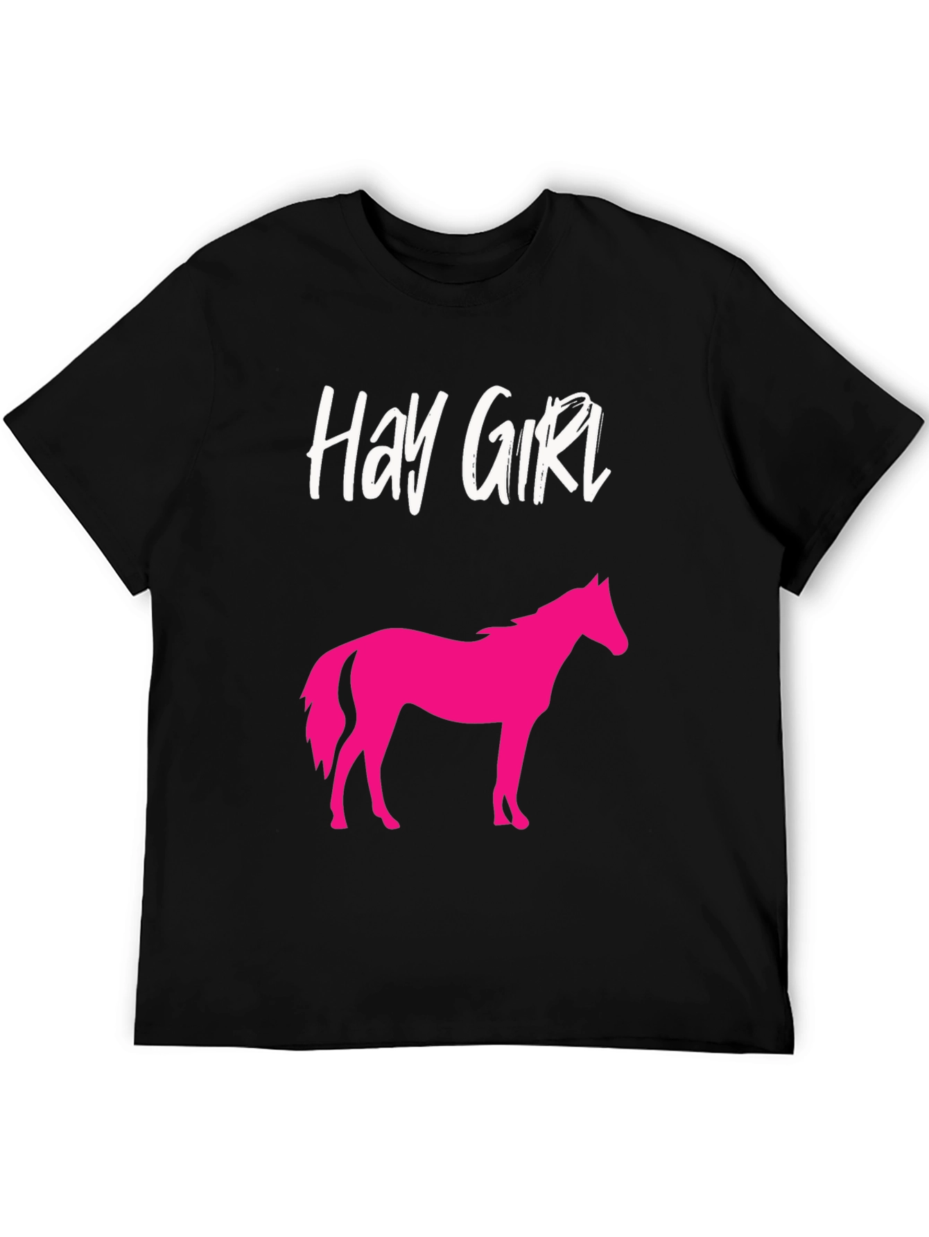 Hay Girl Horse Graphic Tee - Novelty Shirt