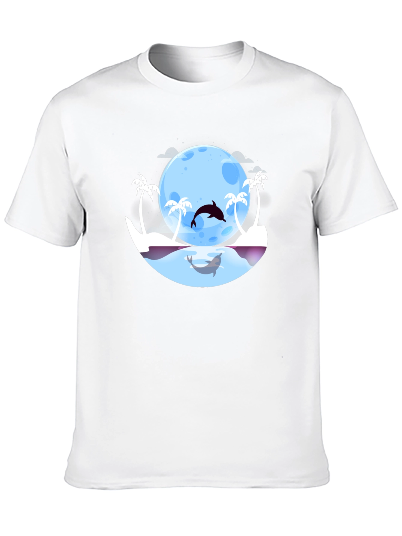 Dolphin Moon T-Shirt: Tropical Ocean Graphic Tee