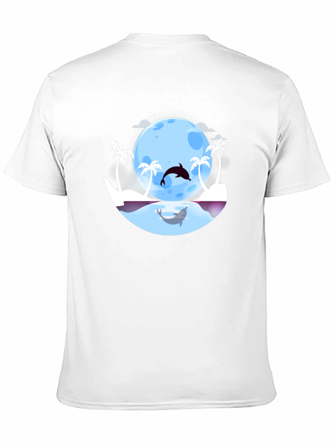 Dolphin Moon T-Shirt: Tropical Ocean Graphic Tee