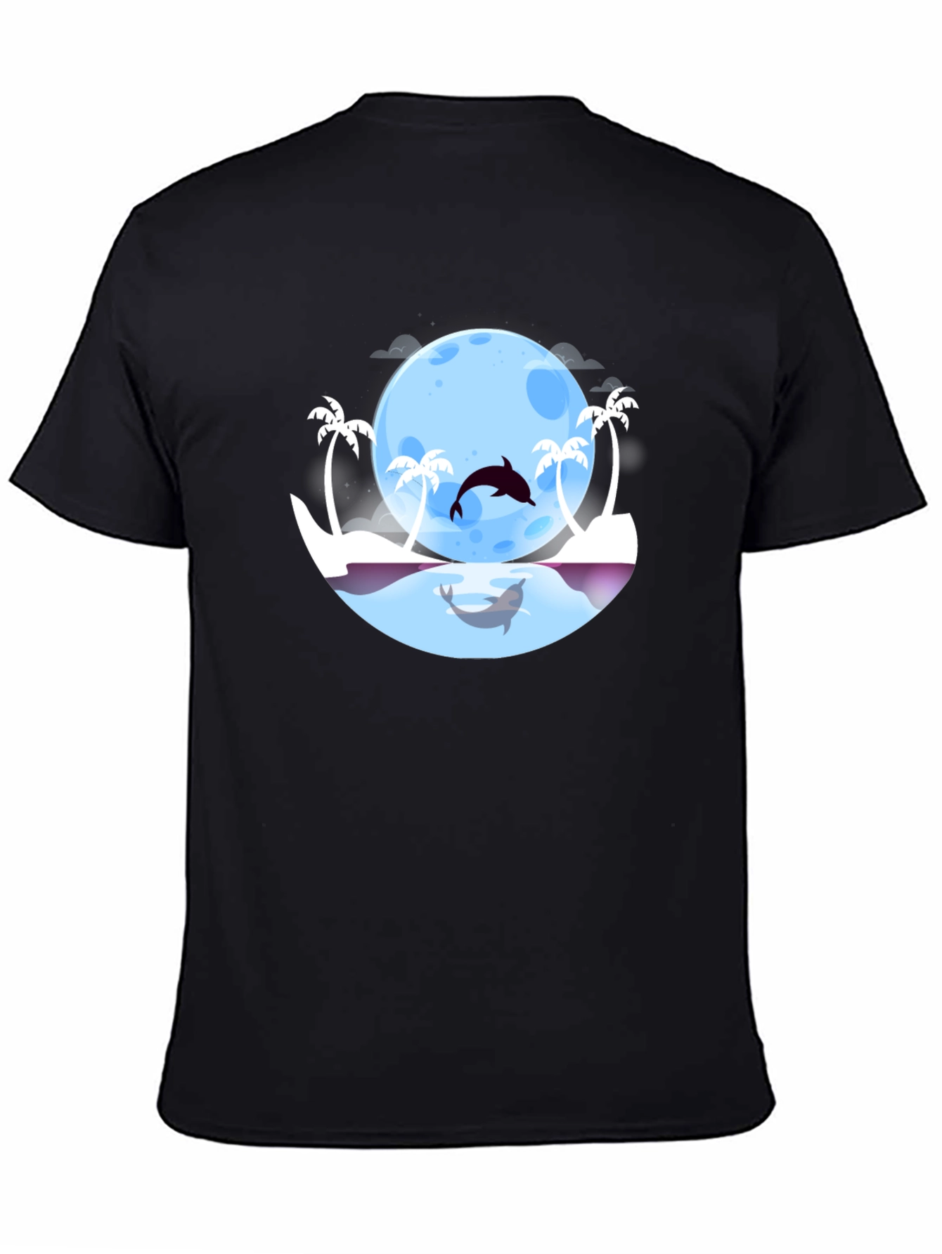Dolphin Moon T-Shirt: Tropical Ocean Graphic Tee