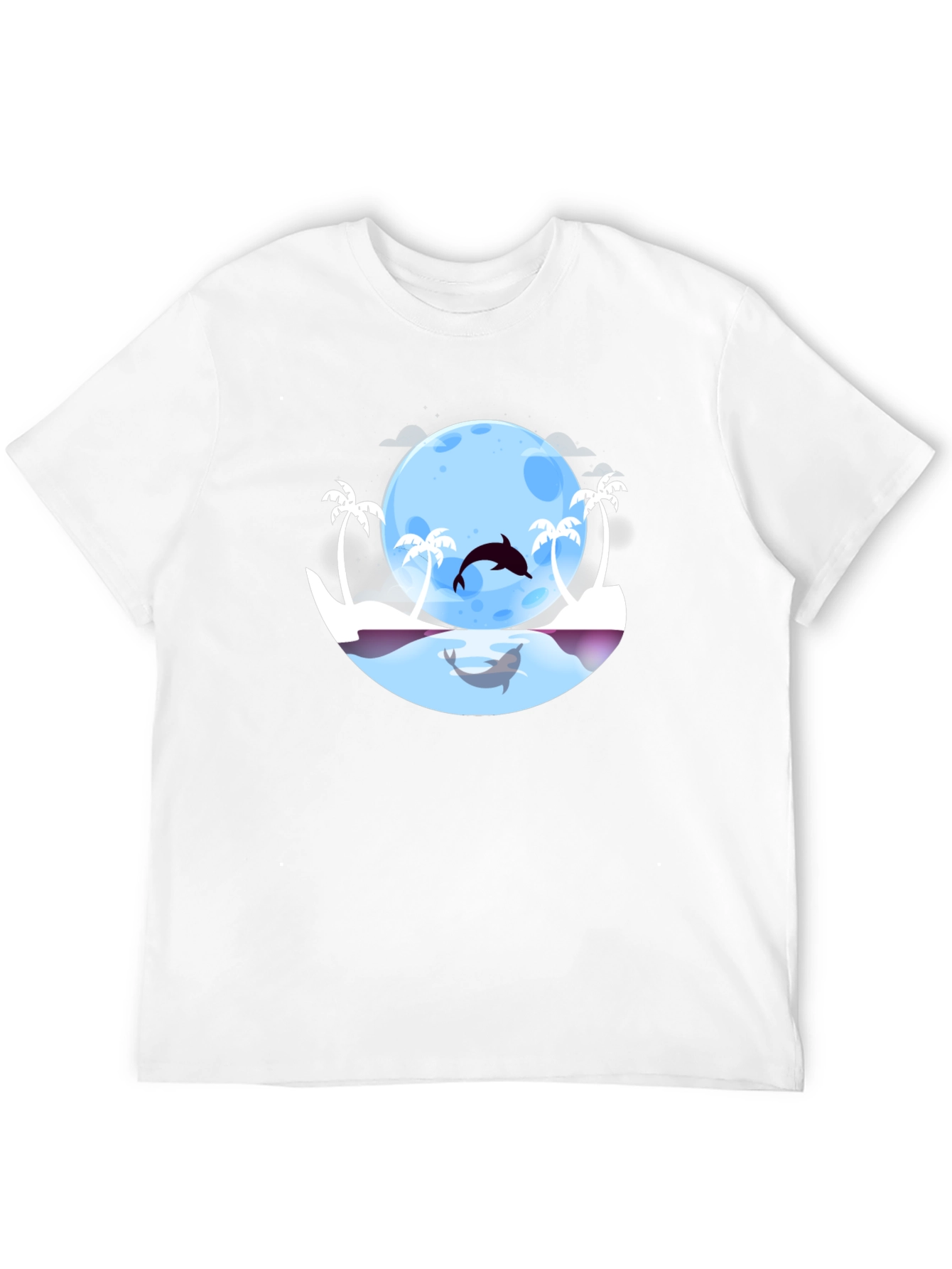 Dolphin Moon T-Shirt: Tropical Ocean Graphic Tee
