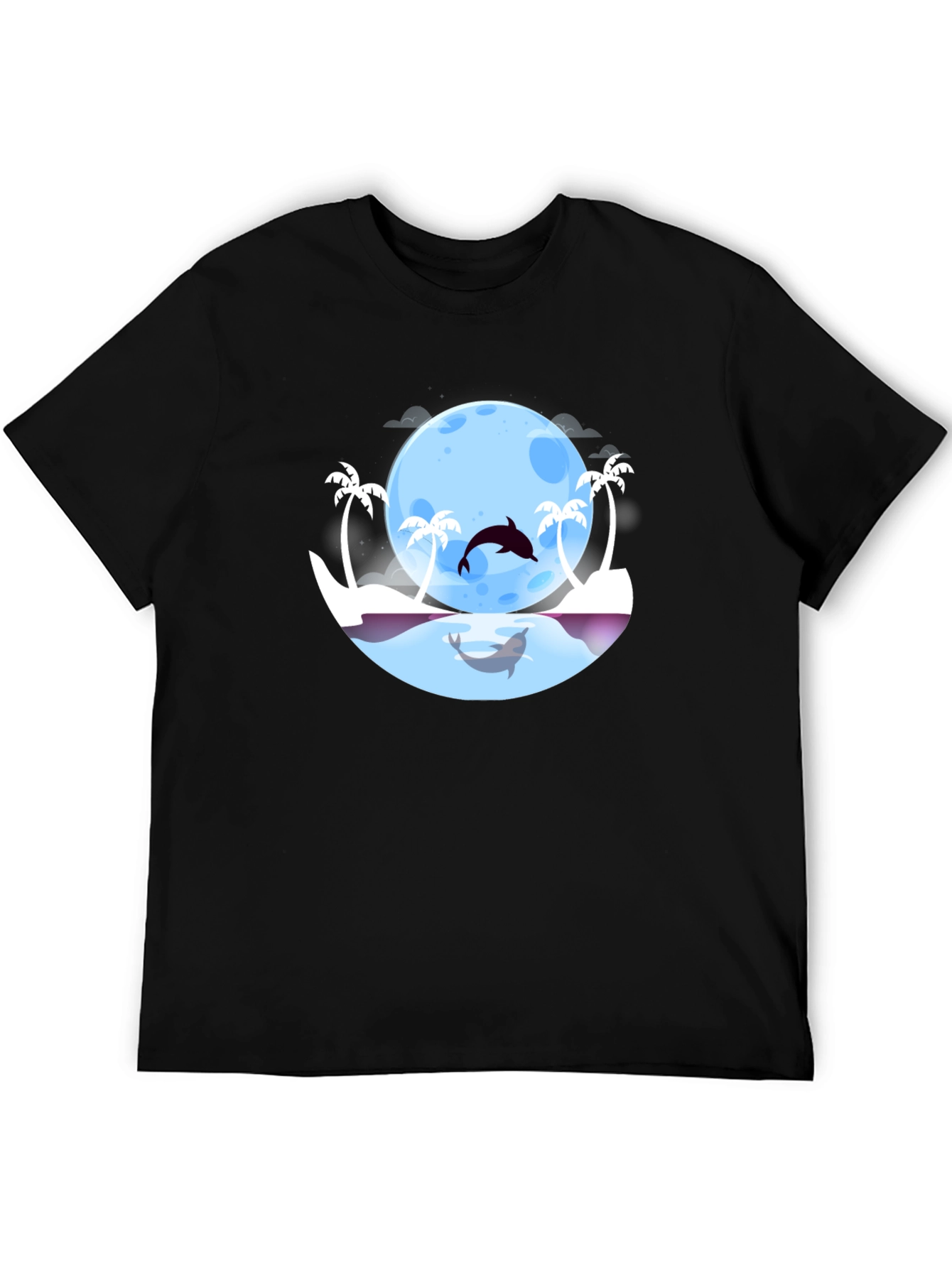 Dolphin Moon T-Shirt: Tropical Ocean Graphic Tee