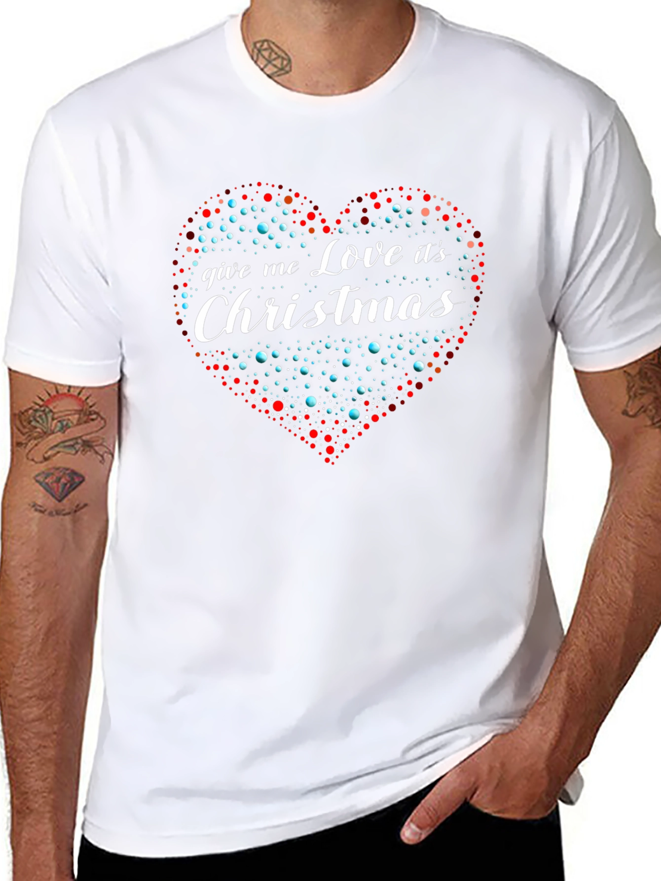 Love Christmas T-Shirt Heart Graphic Tee