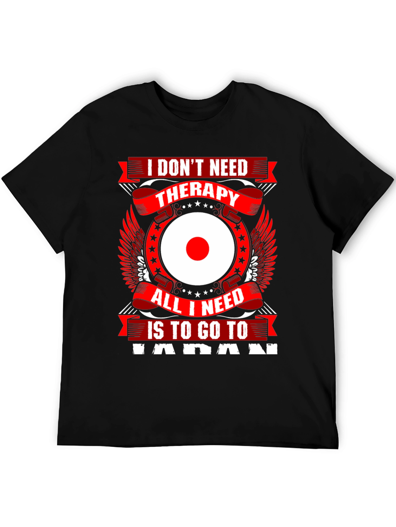 Japan Therapy Graphic T-Shirt - Black