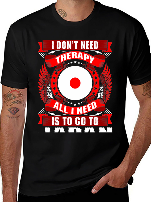 Japan Therapy Graphic T-Shirt - Black