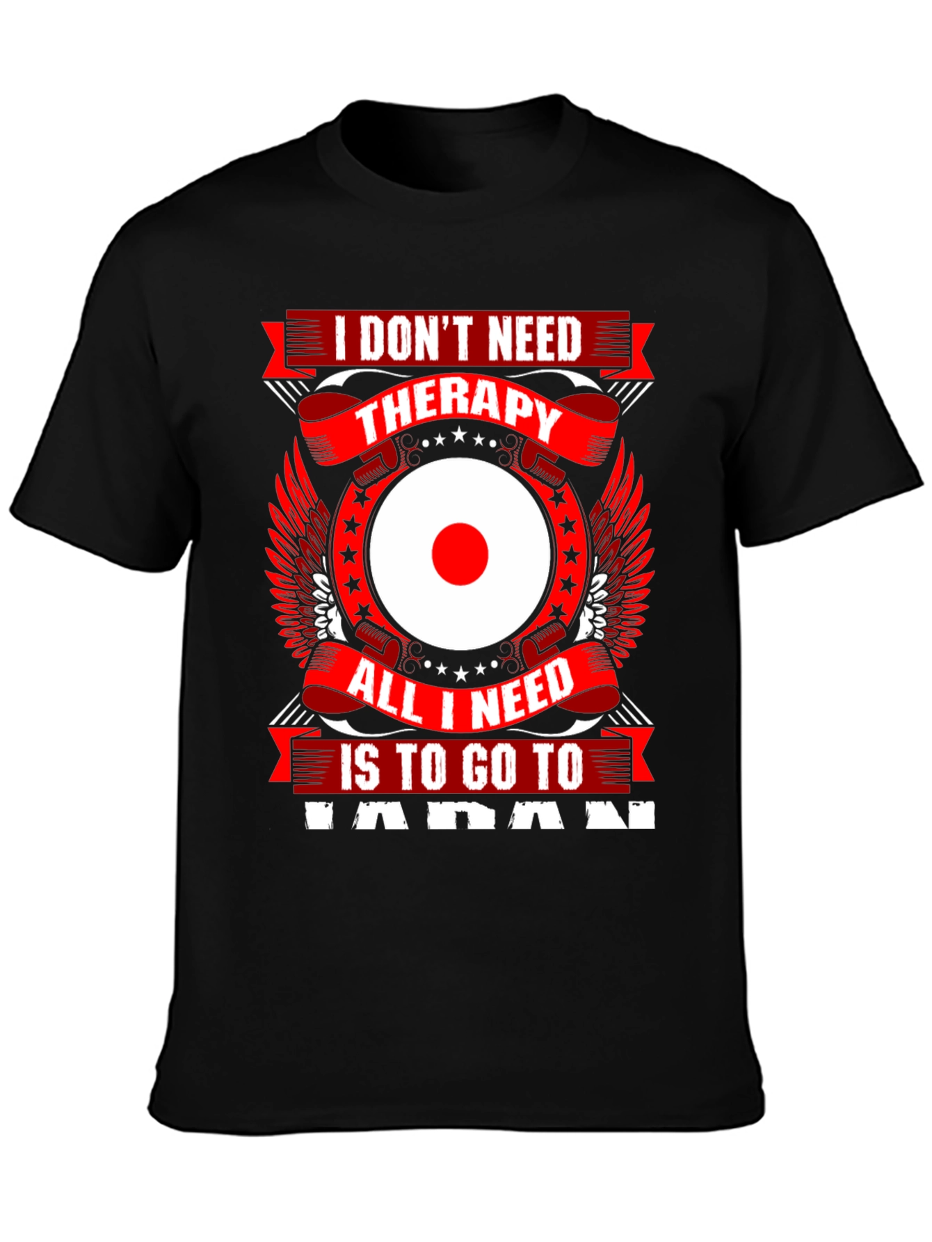 Japan Therapy Graphic T-Shirt - Black