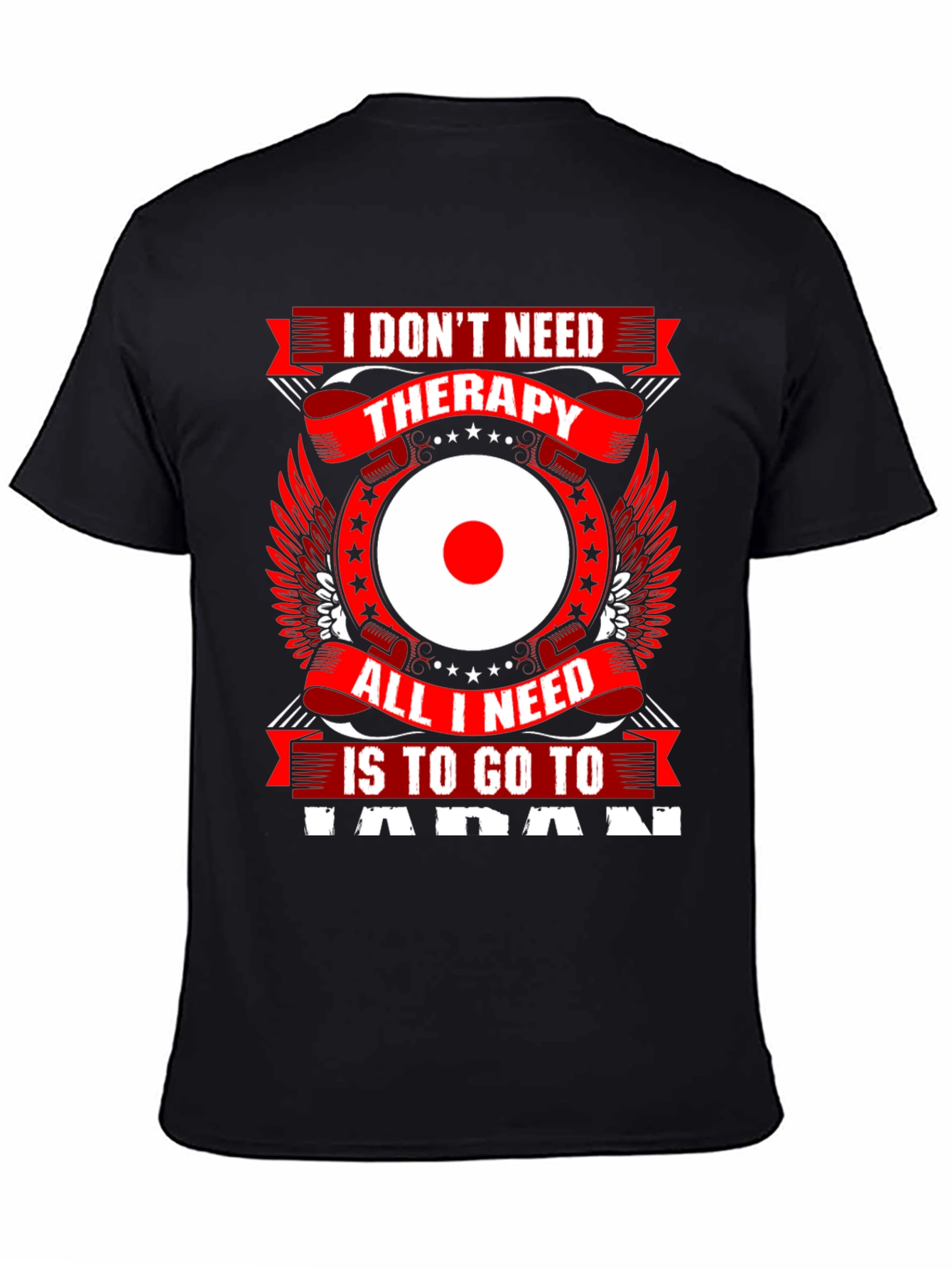 Japan Therapy Graphic T-Shirt - Black