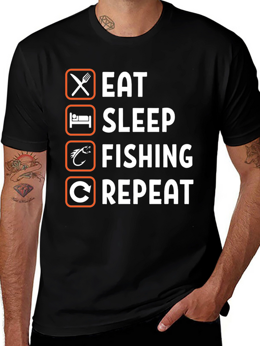 Eat Sleep Fishing Repeat T-Shirt Angler Gift
