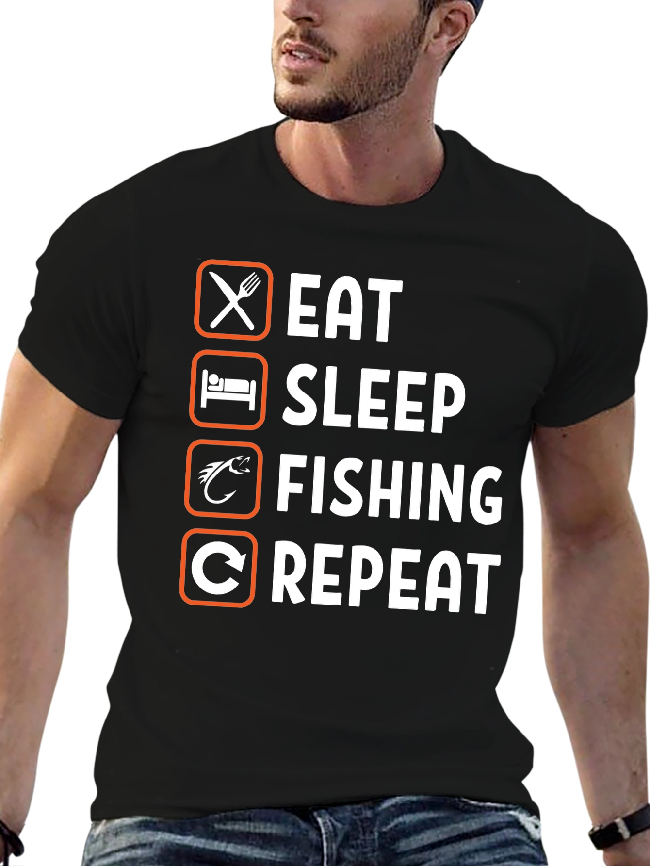Eat Sleep Fishing Repeat T-Shirt Angler Gift