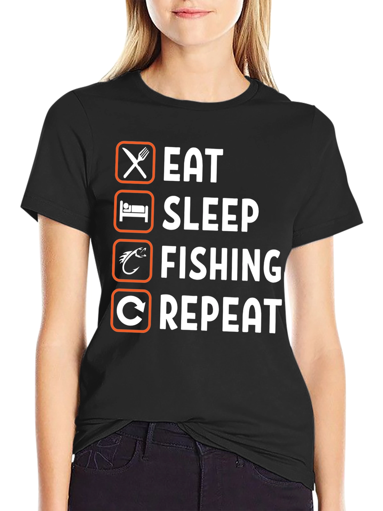 Eat Sleep Fishing Repeat T-Shirt Angler Gift