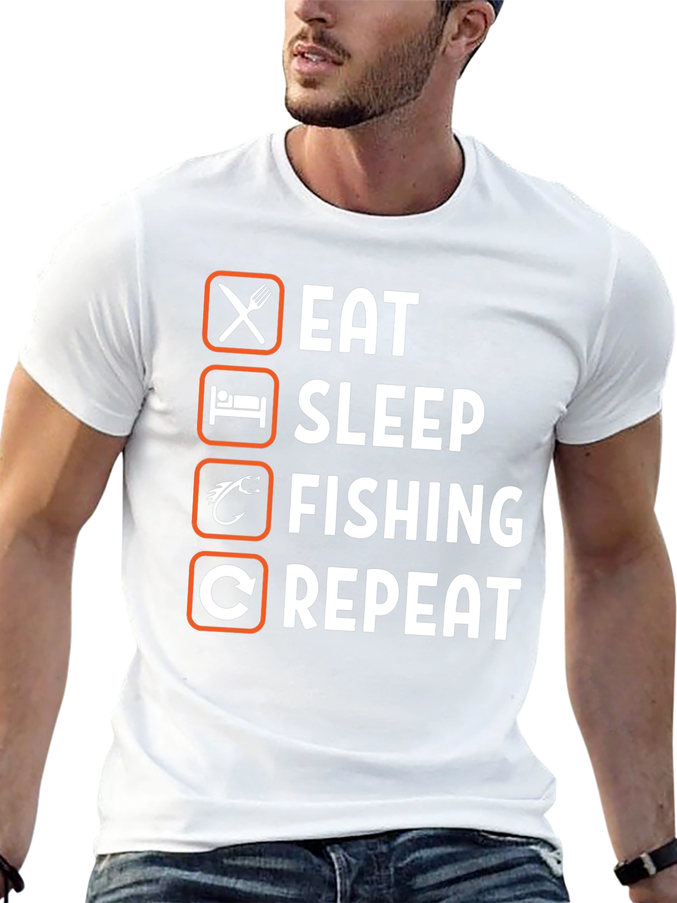Eat Sleep Fishing Repeat T-Shirt Angler Gift