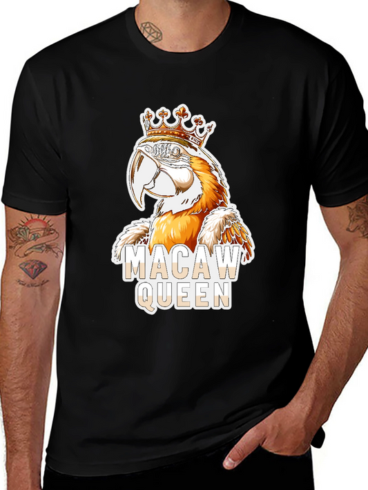 Macaw Queen Graphic T-Shirt - Parrot Lover Tee