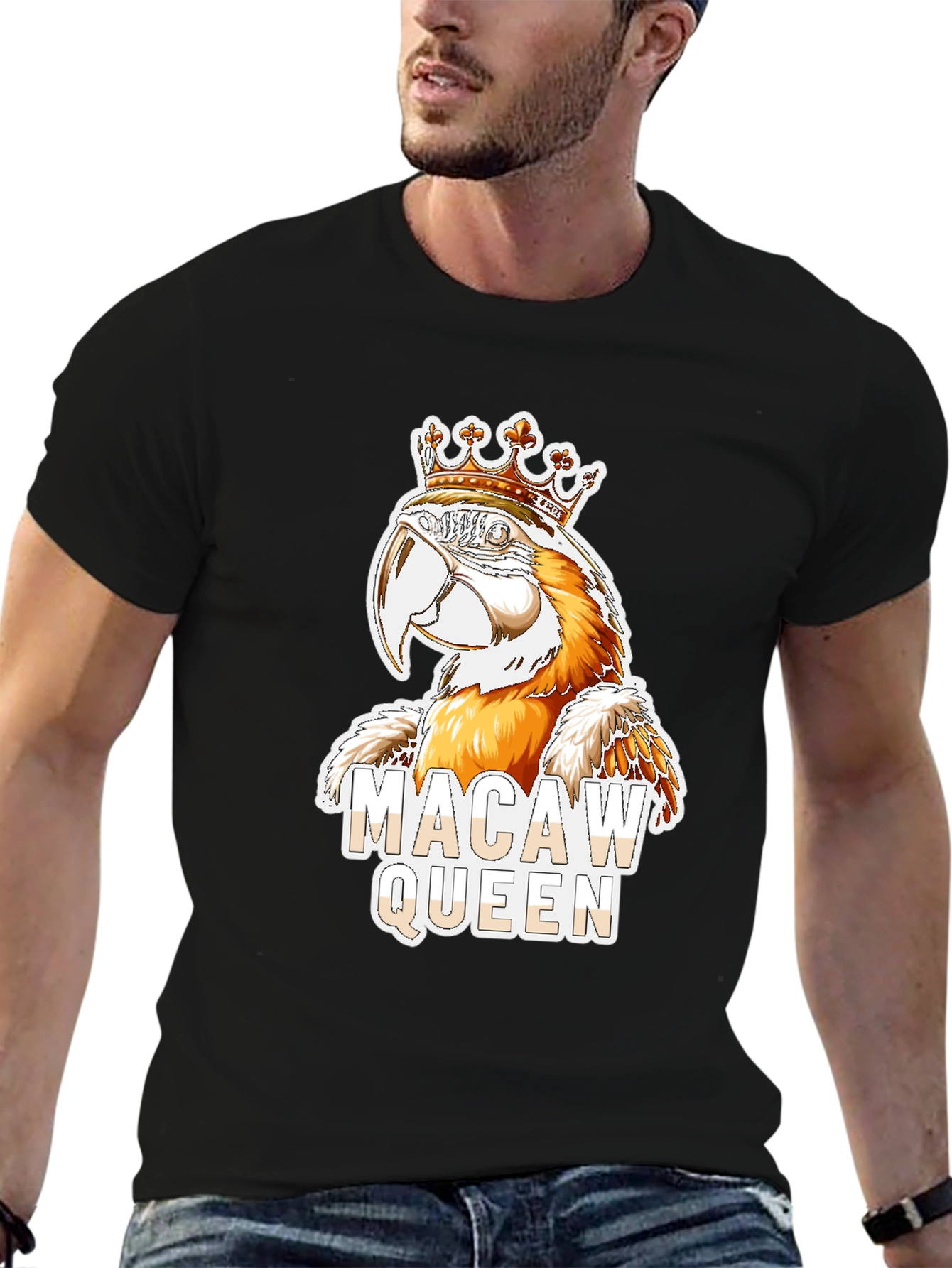 Macaw Queen Graphic T-Shirt - Parrot Lover Tee