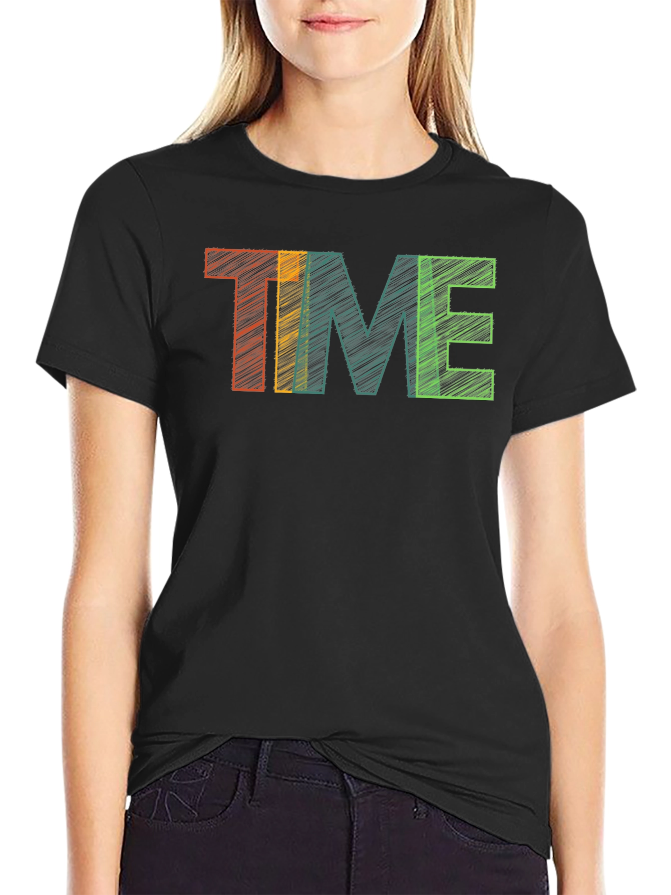 Retro Time Graphic Tee - Black