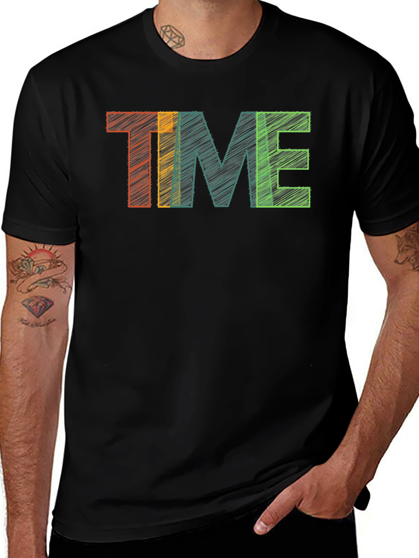 Retro Time Graphic Tee - Black