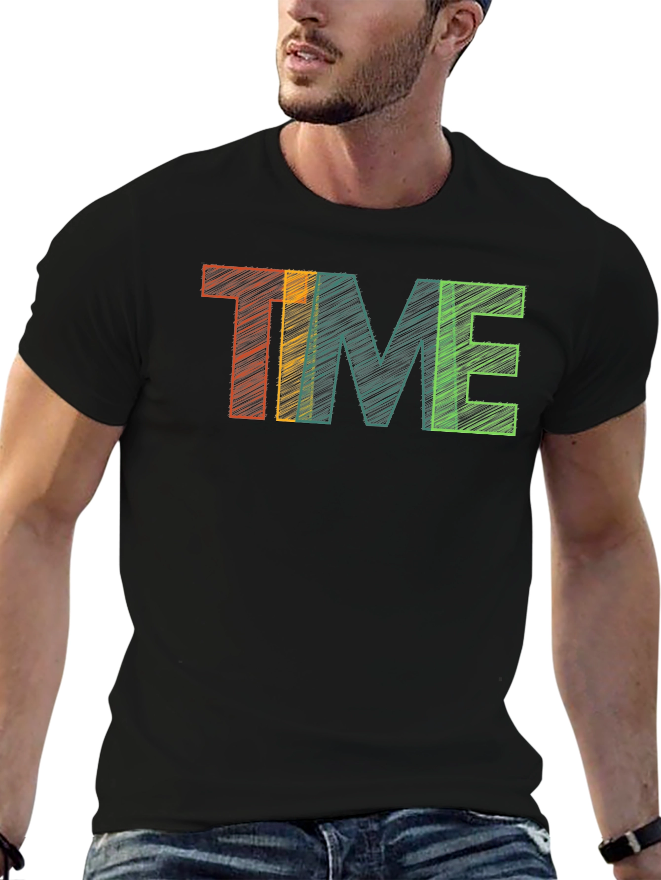 Retro Time Graphic Tee - Black
