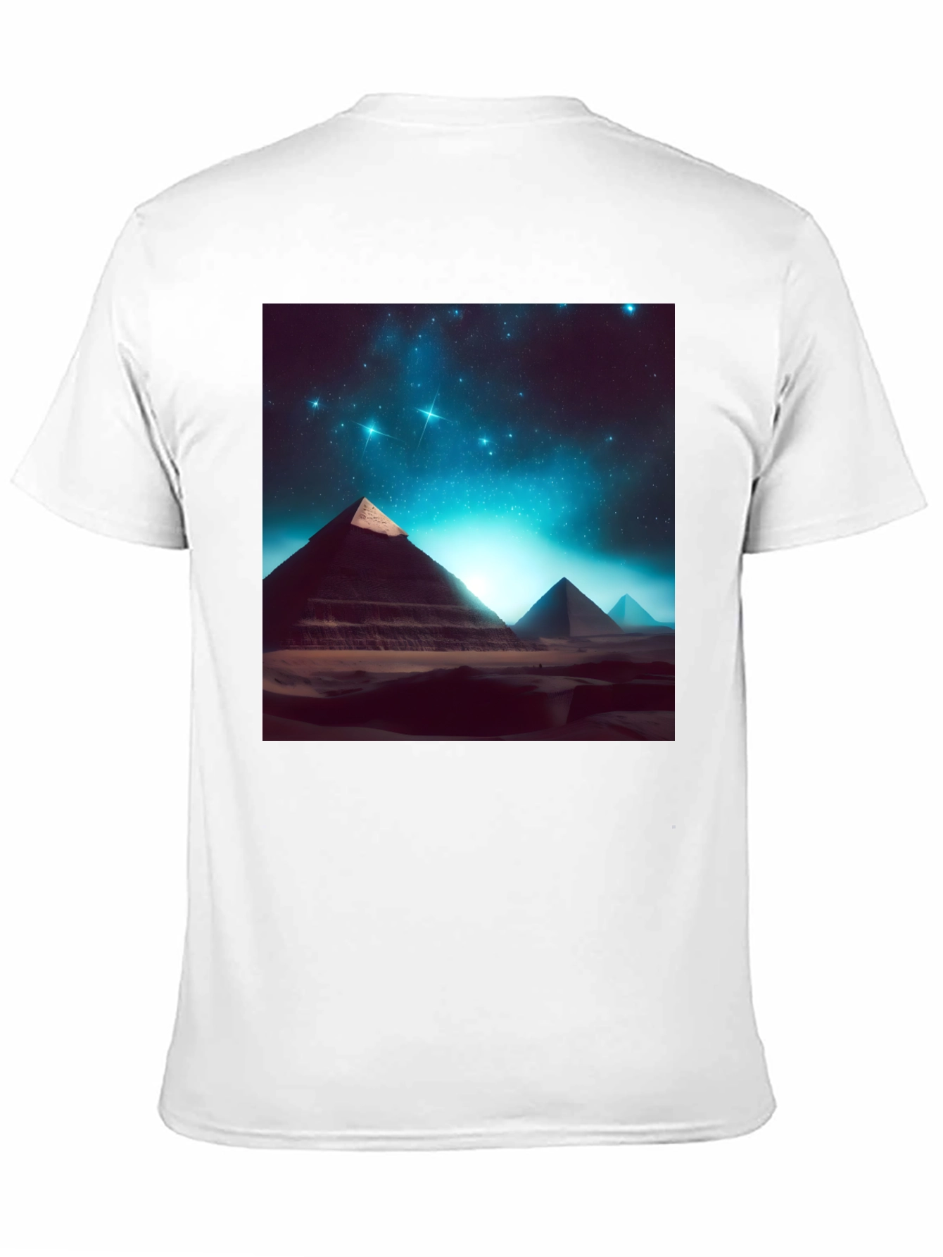 Egyptian Pyramid Starry Night Black T-Shirt