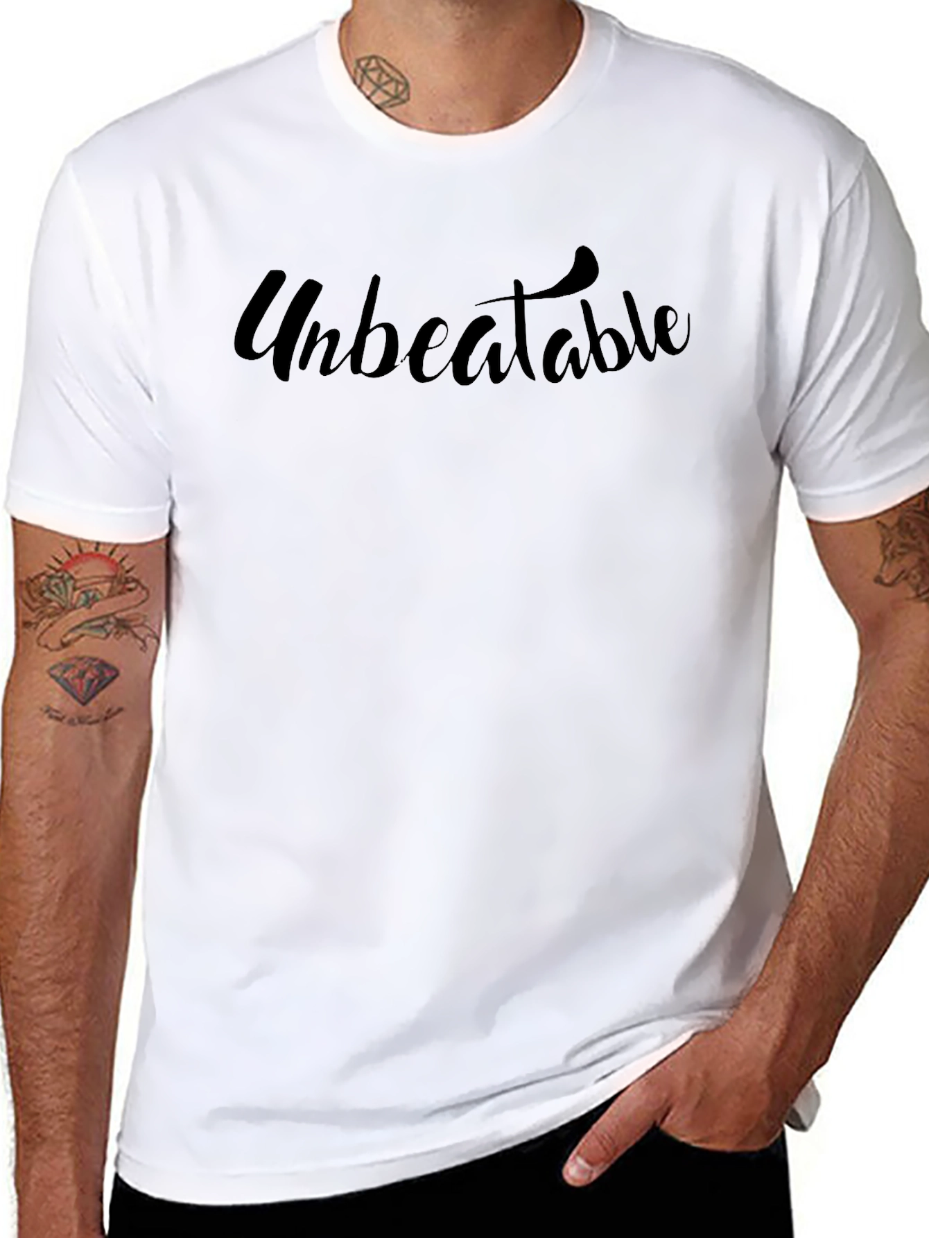 Unbeatable Black Graphic Tee - Stylish Casual Wear