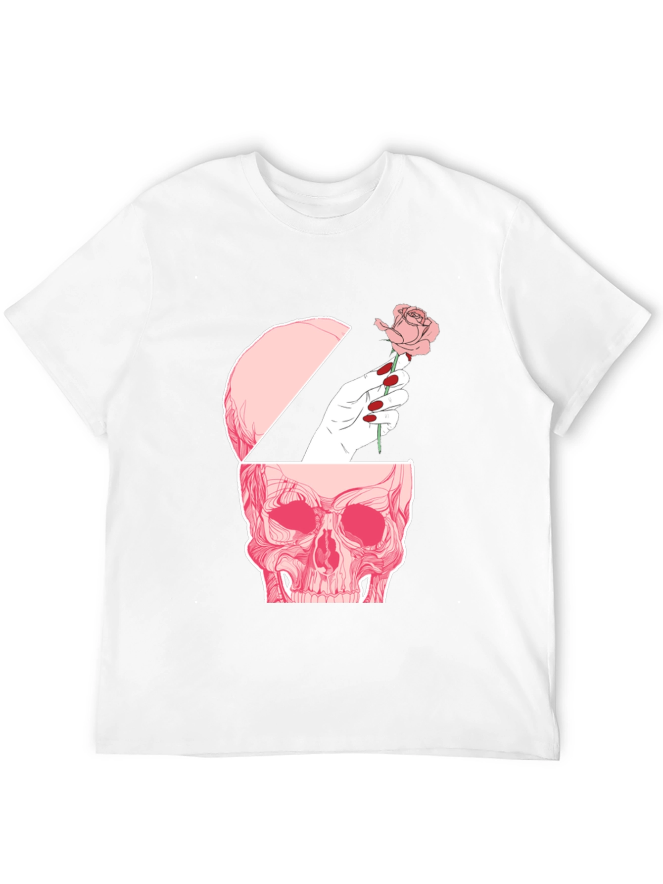 Skull and Rose Graphic Tee - Edgy Style