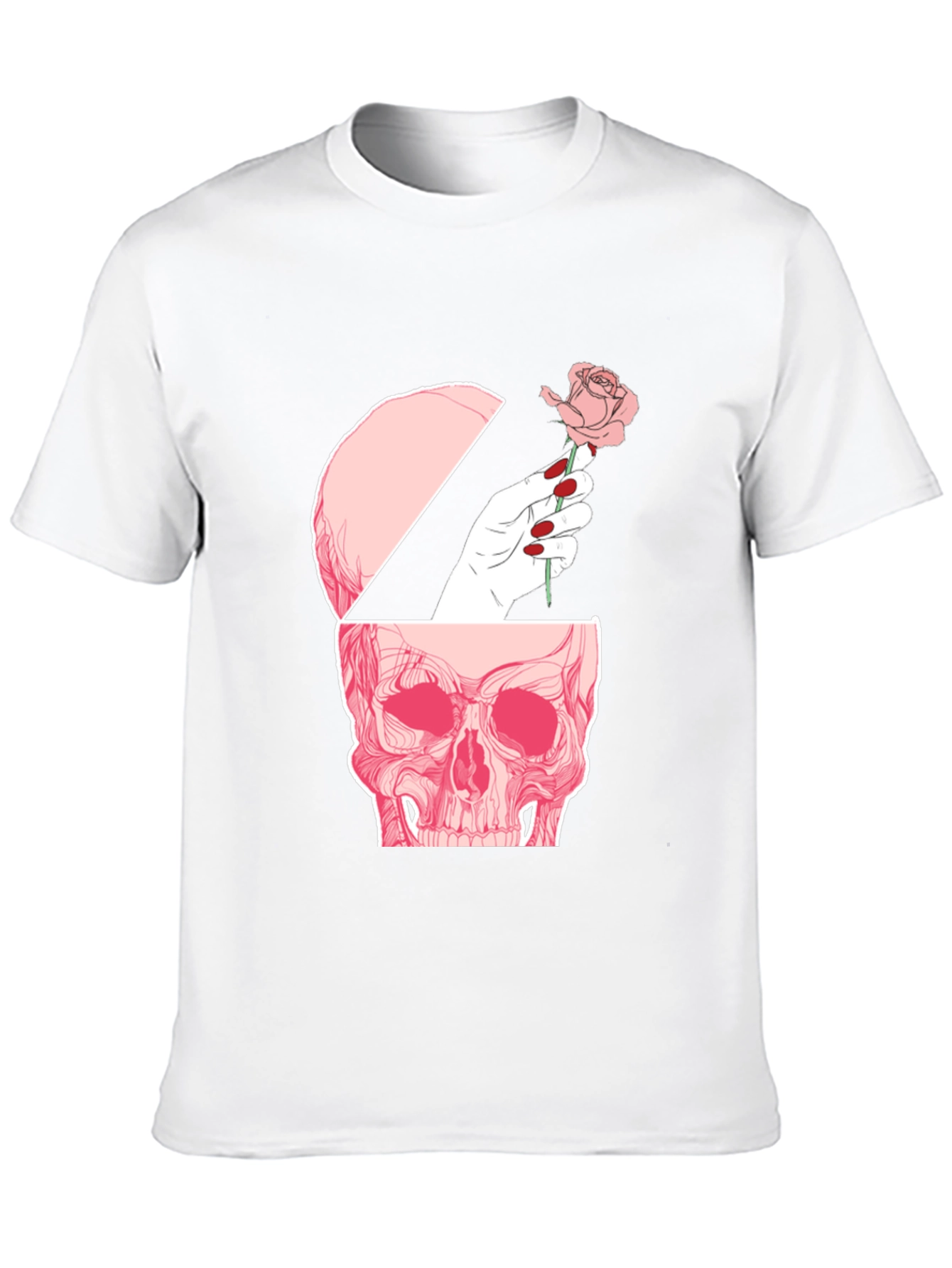 Skull and Rose Graphic Tee - Edgy Style
