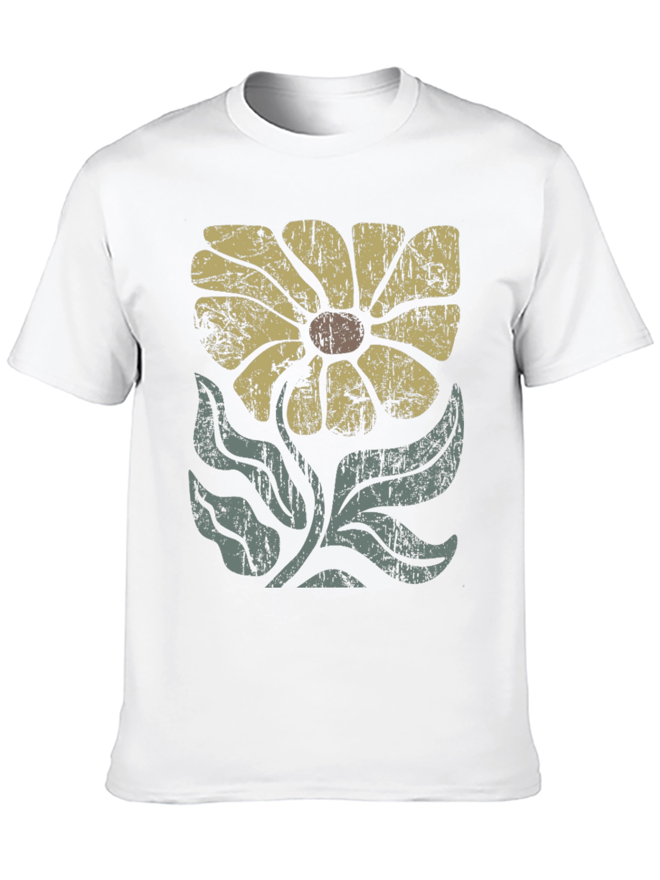 Retro Flower Graphic T-Shirt - Black