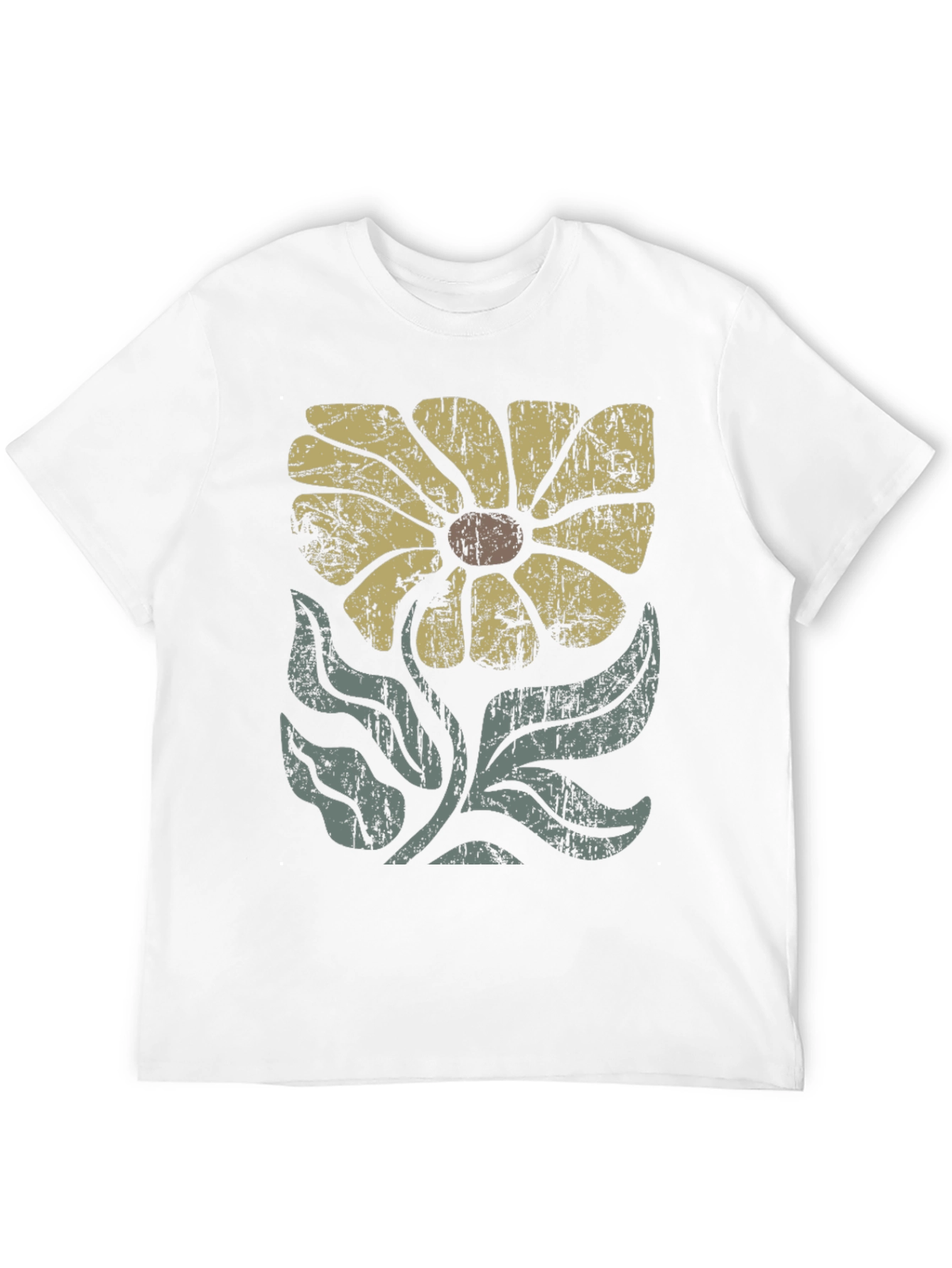 Retro Flower Graphic T-Shirt - Black