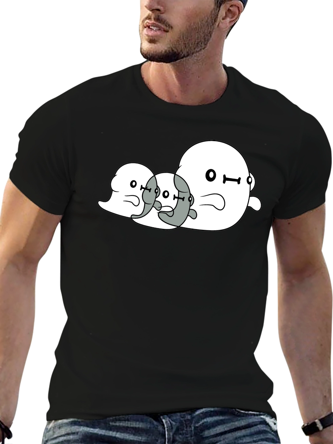 Ghost Trio Graphic Black T-Shirt