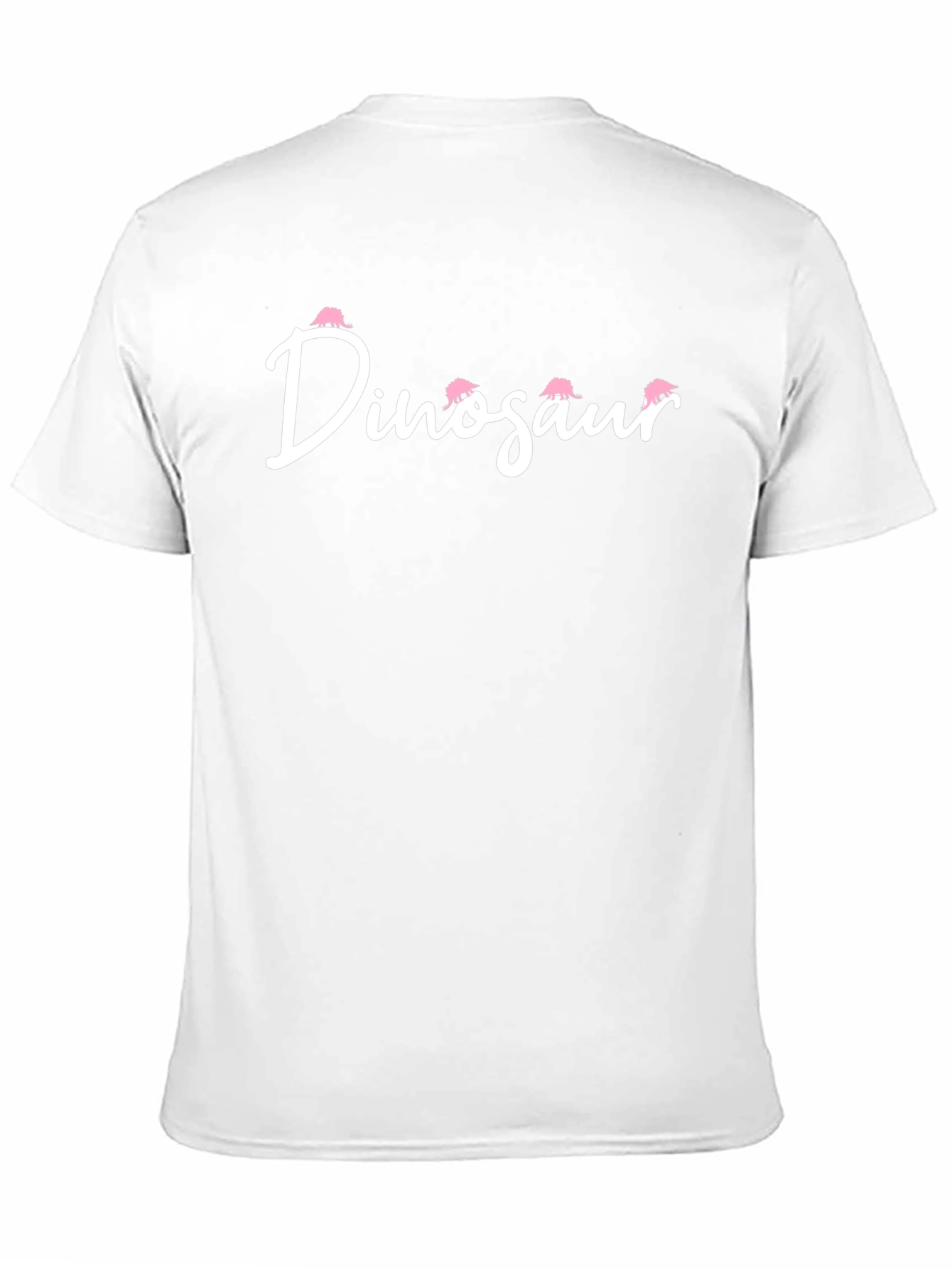 Dinosaur Pink Stegosaurus Black Cotton Graphic T-Shirt