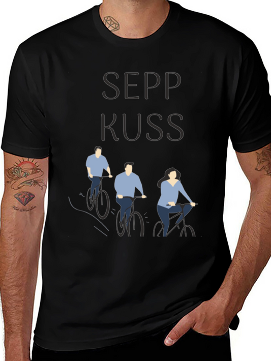 Sepp Kuss Cycling Tee - Black Cotton Graphic T-Shirt