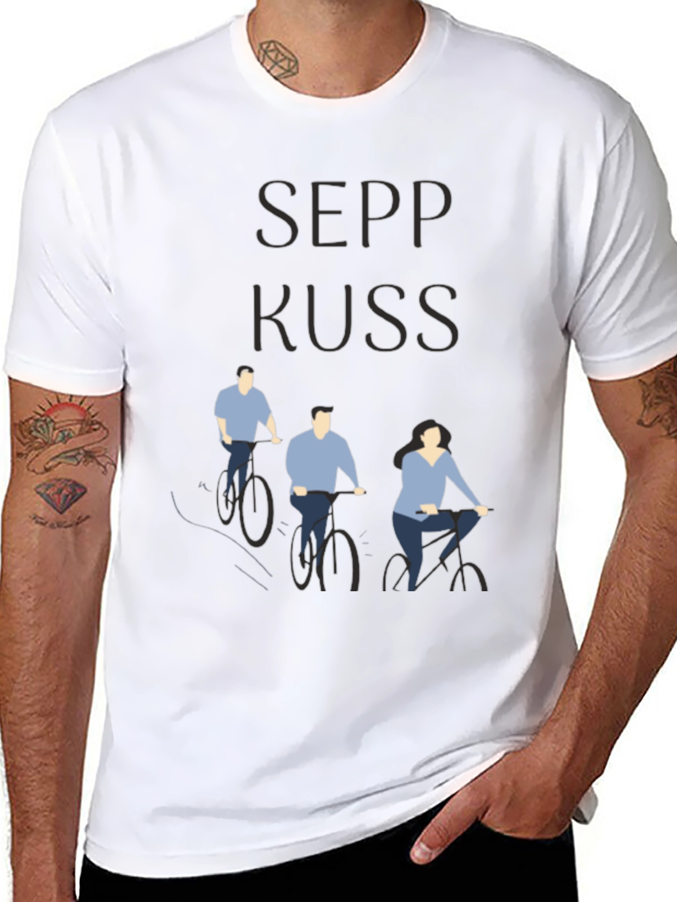 Sepp Kuss Cycling Tee - Black Cotton Graphic T-Shirt