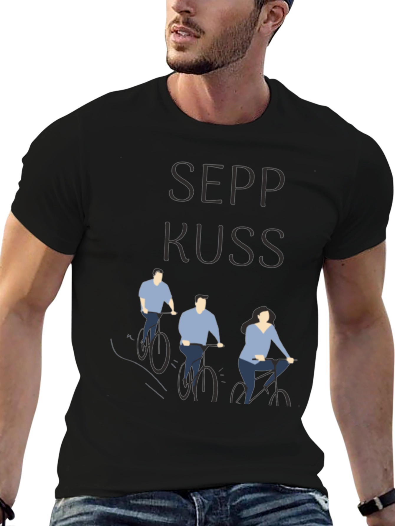Sepp Kuss Cycling Tee - Black Cotton Graphic T-Shirt