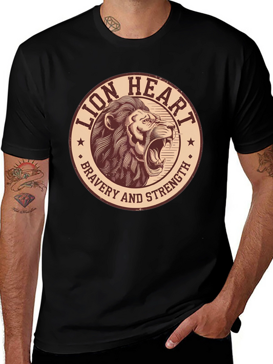 Lion Heart Bravery Strength Graphic Tee