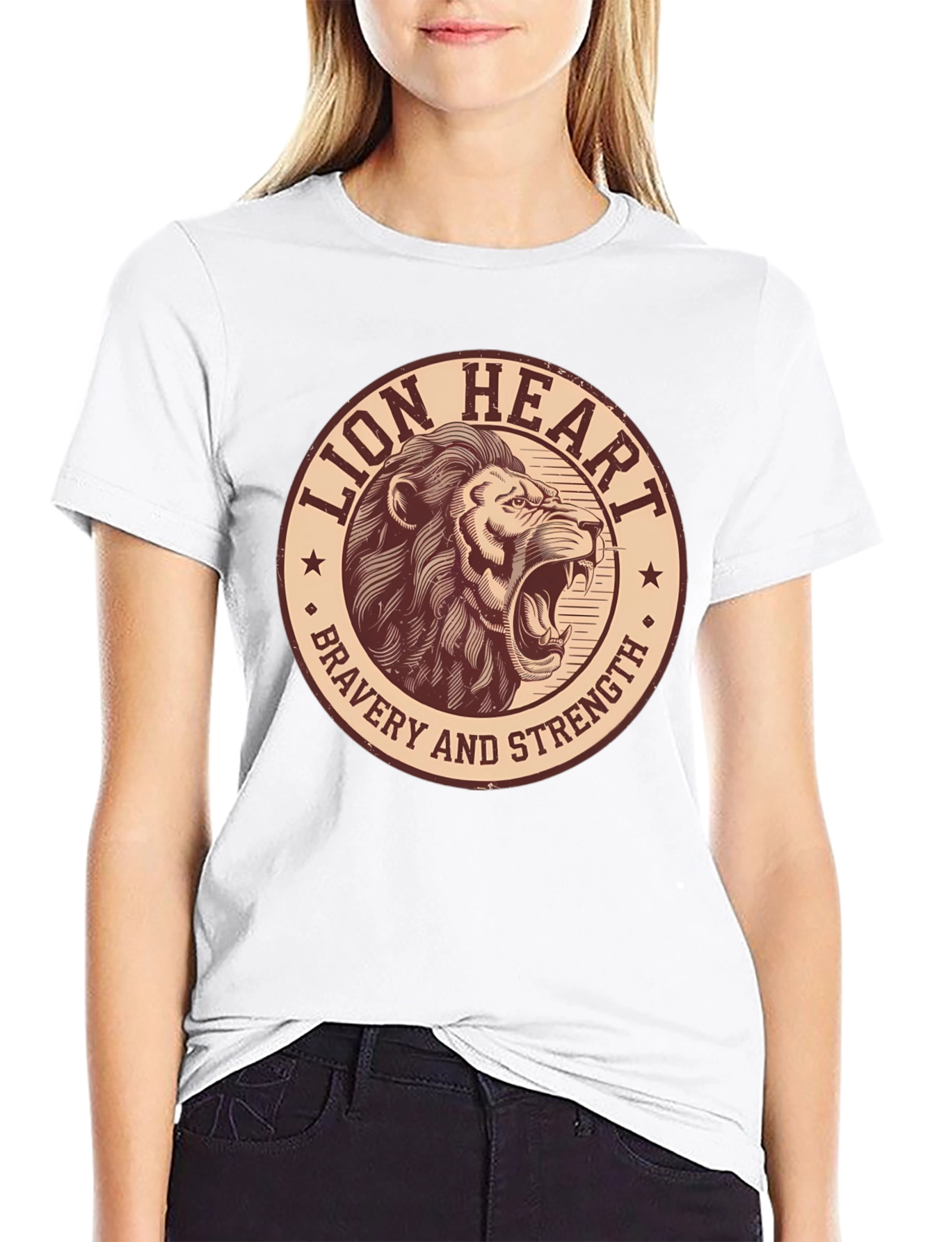 Lion Heart Bravery Strength Graphic Tee