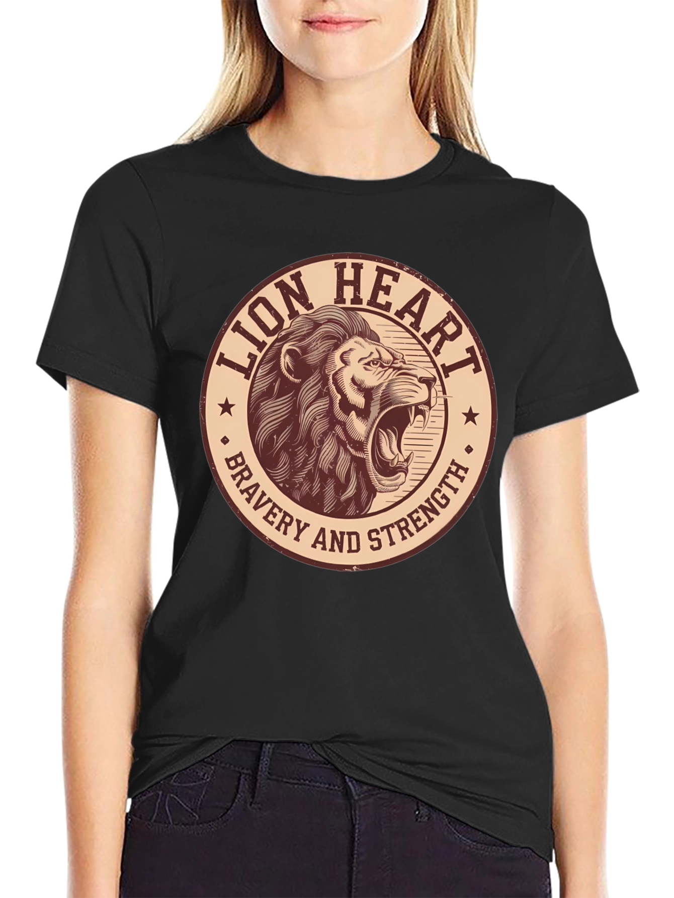 Lion Heart Bravery Strength Graphic Tee