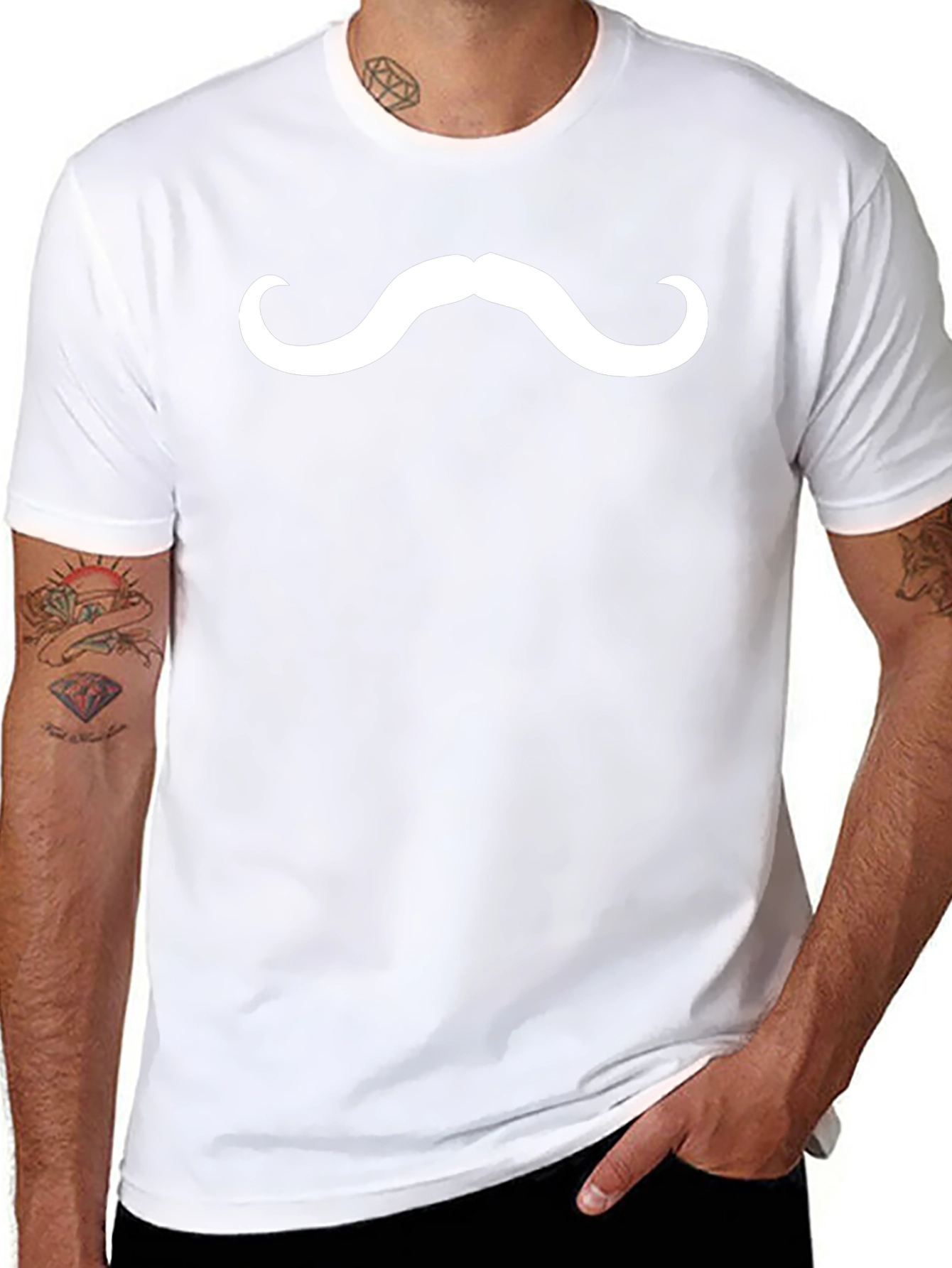 Mustache Graphic Tee - Fun Novelty T-Shirt