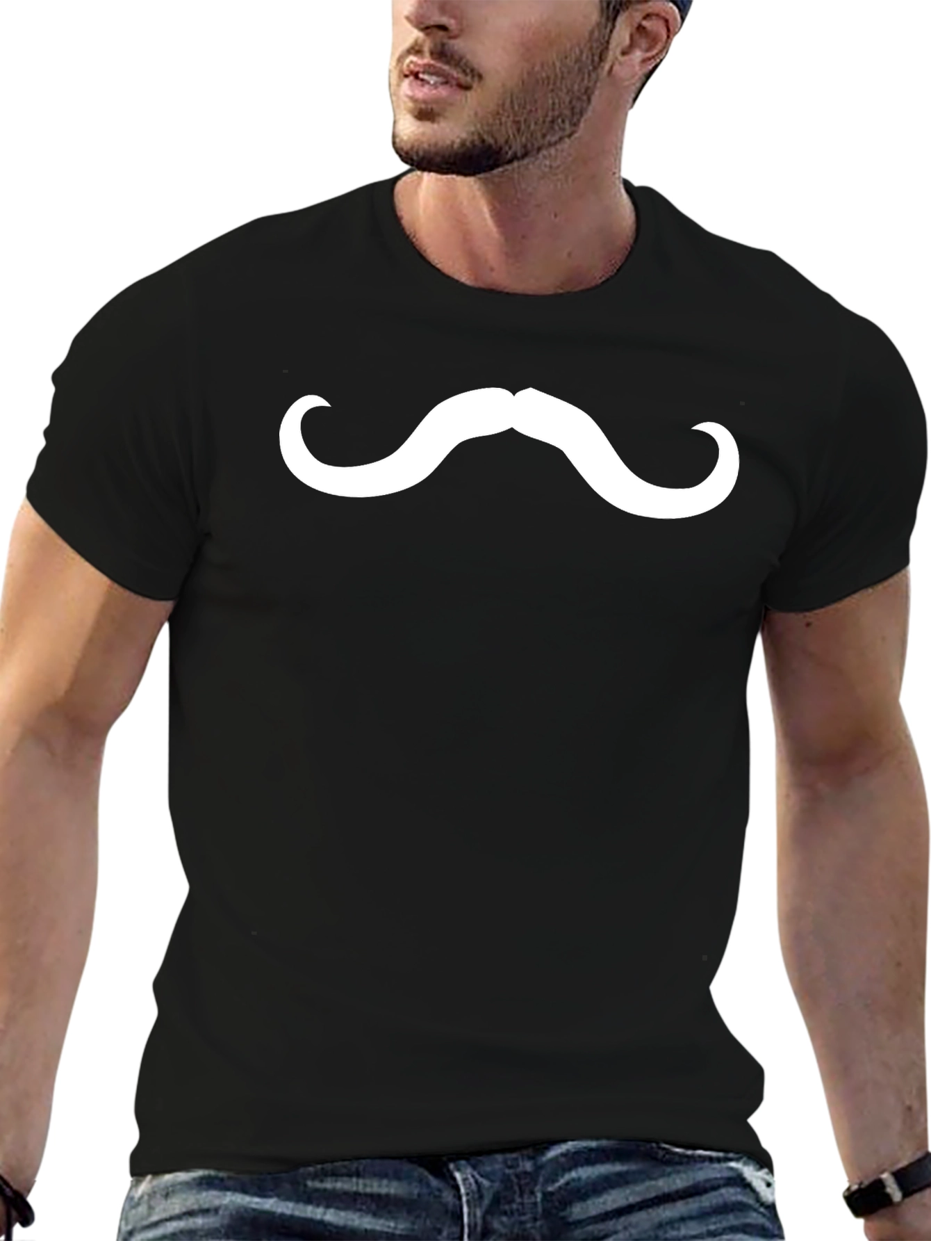 Mustache Graphic Tee - Fun Novelty T-Shirt