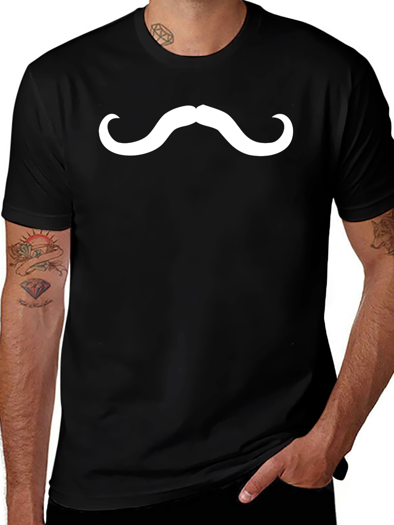 Mustache Graphic Tee - Fun Novelty T-Shirt