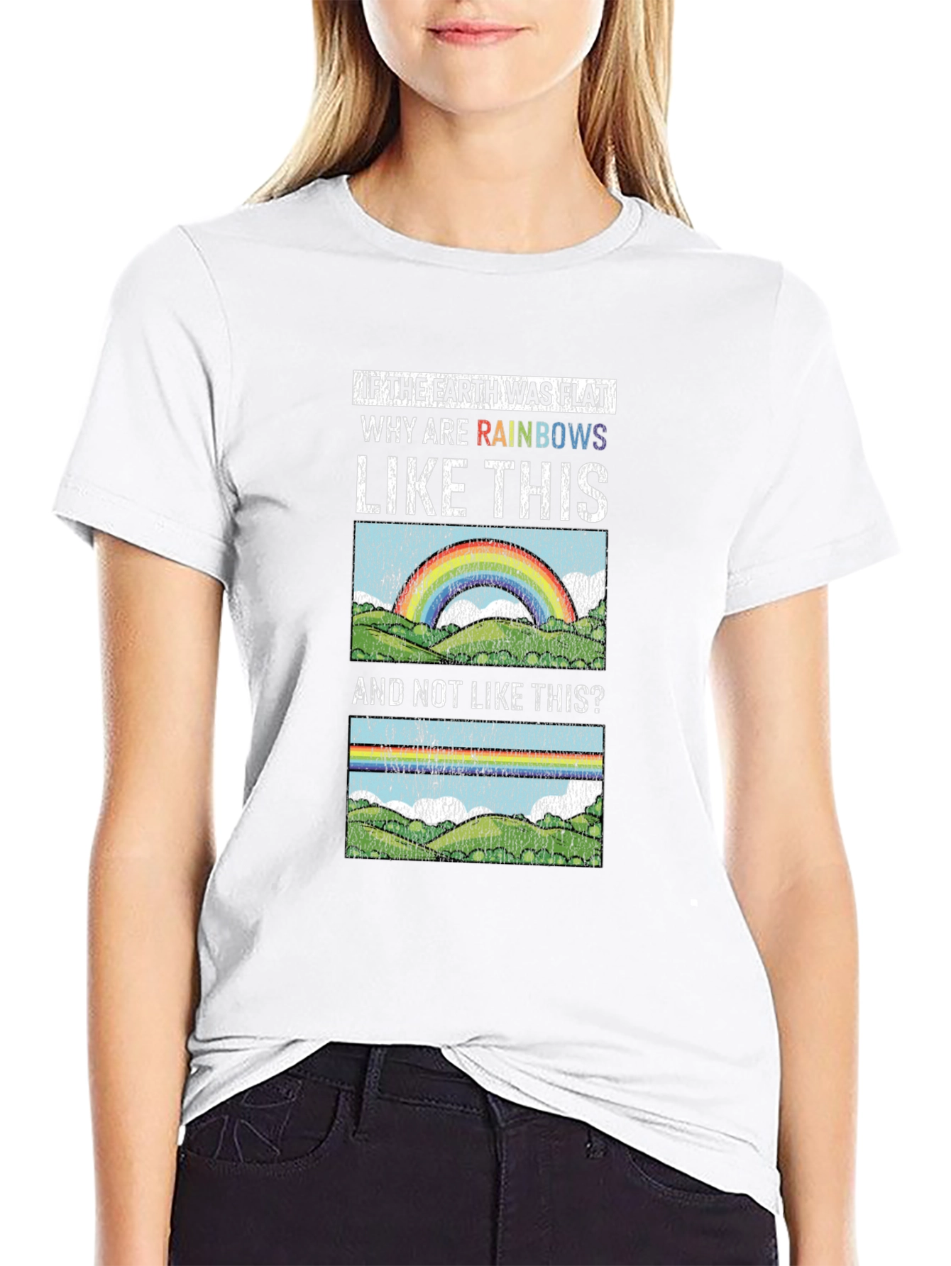 Flat Earth Rainbows Graphic T-Shirt