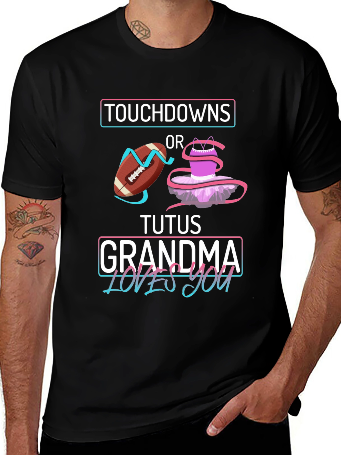 Touchdowns or Tutus Grandma Loves You T-Shirt