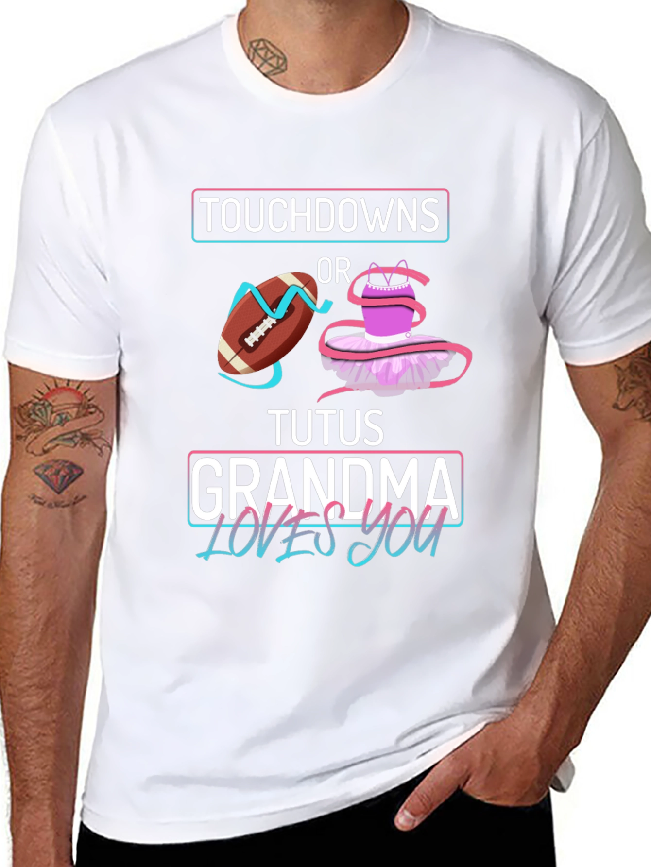 Touchdowns or Tutus Grandma Loves You T-Shirt