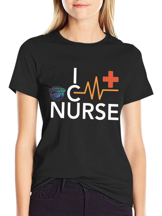 I Heart Nurse Black T-Shirt