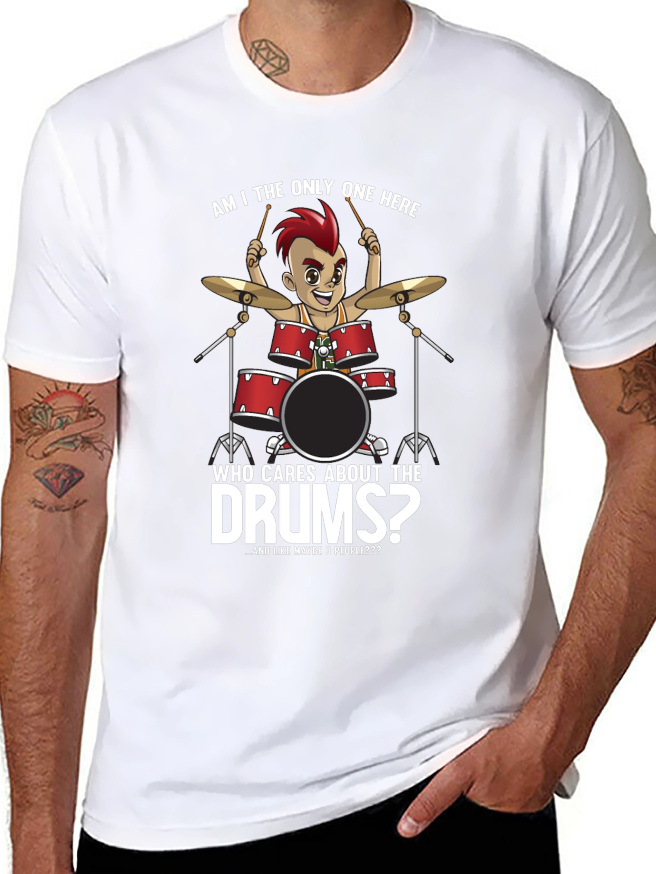 Drummer Cartoon Graphic T-Shirt