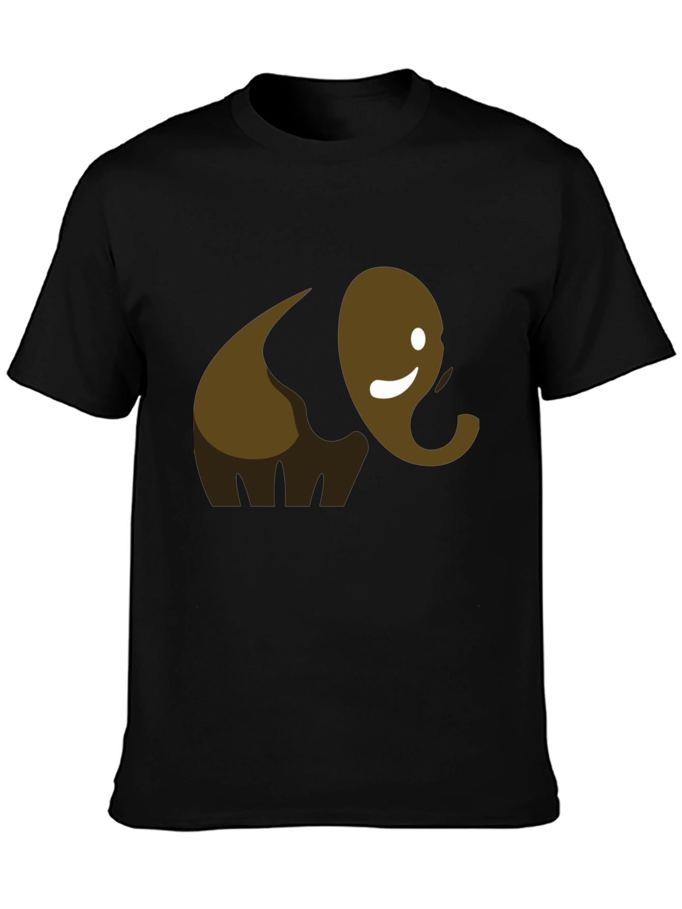 Cute Elephant Graphic Tee - Black Cotton T-Shirt