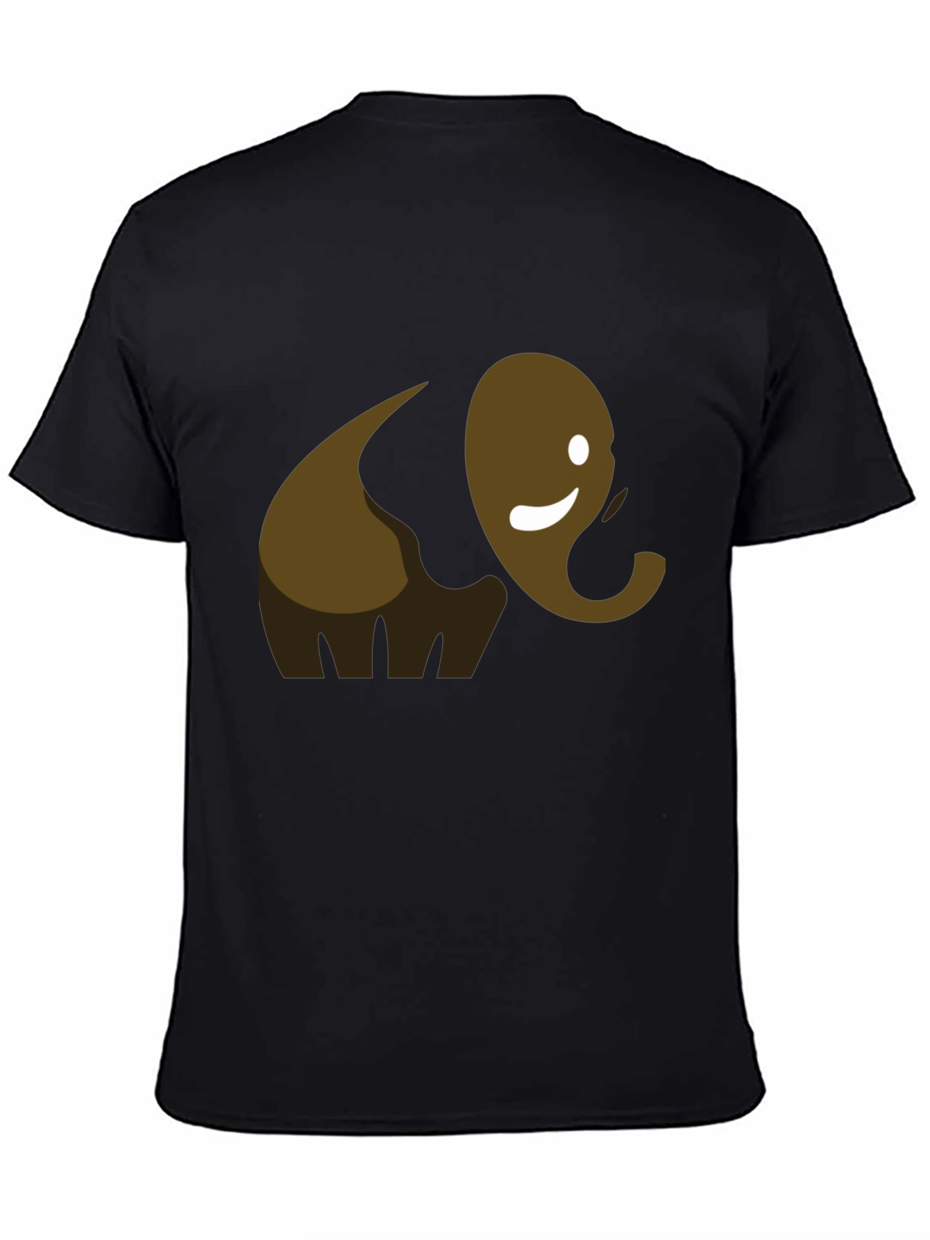 Cute Elephant Graphic Tee - Black Cotton T-Shirt